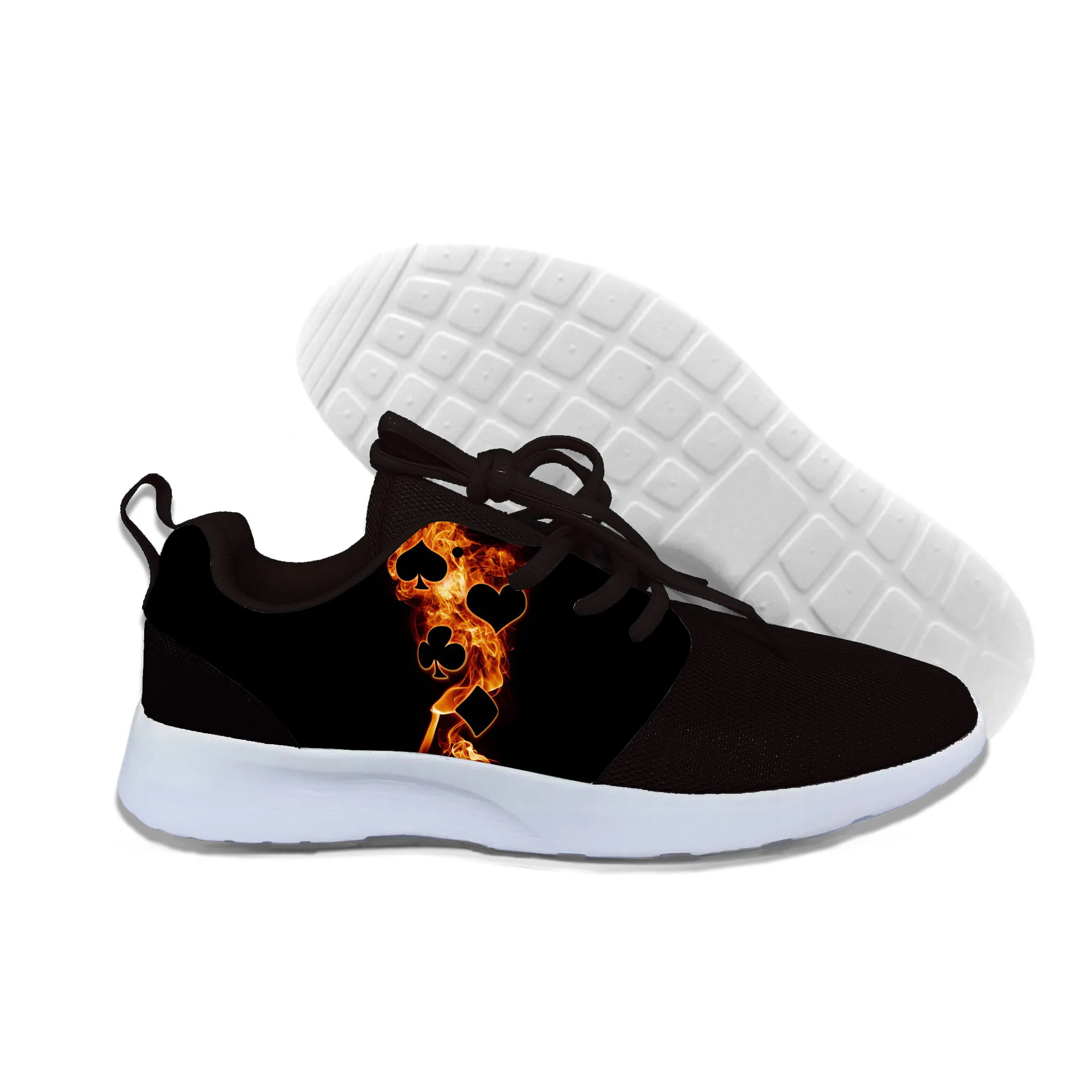 

2019 New Arrival Design Fire Poker Cards 3D Print Women Men Sneakers Canvas Shoes Harajuku