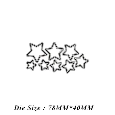 Sello de sellos de silicona de combinación de estrella de cinco puntas, para álbum para recortes de fotos, decorativo, transparente