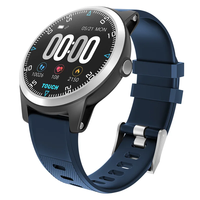 Синий Bluetooth Смарт часы ЭКГ PPG монитор сердечного ритма кровяное давление спорт фитнес трекер часы для мужчин и женщин наручные часы - Цвет: Синий