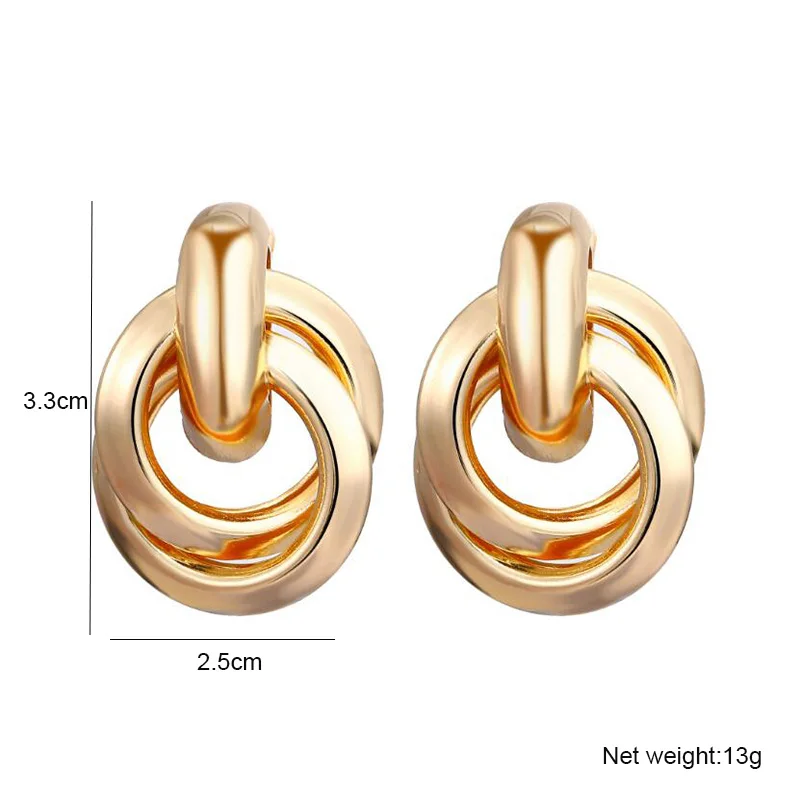 Dangle Earrings Fashion Metal Women Drop Earrings Hollow Geometric Dangle Earrings for Girls Punk Round Fashion Brincos Gift