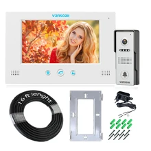 VANSOALL 7 ''TFT ЖК-Проводной видео-телефон двери видеодомофон с водонепроницаемым наружным дверным звонком и 5 м удлинительным кабелем