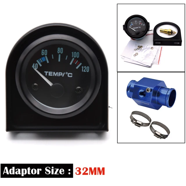 28mm Sensor Adaptor 52mm Car Auto LED Water Temp Temperature Gauge Kit 40-120℃℉