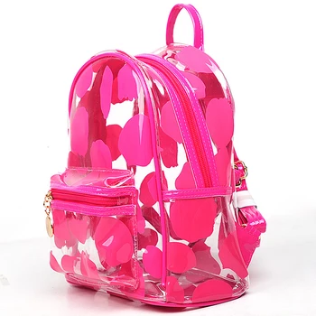 

2020 Women Clear Jelly Backpack Hologram Laser Shine Chain Shoulder Bag Ladies Summer Backpack Female Transparent Small Mochila