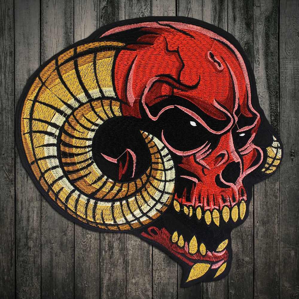 Dice Skull Patches Skull Patch Iron On Embroidered Patch for Jacket Clothes Vest DIY Apparel Accessories Sewing Applique