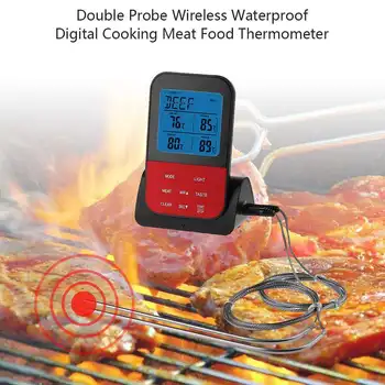 

Barbecue Kitchen Thermometer Timer Food Meat Temperature Meter Gauge with Probe Picnic Tool Easily Carrying BBQ Tools