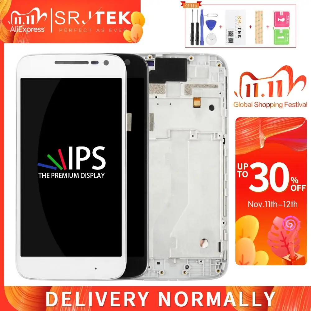 ЖК-дисплей с сенсорным экраном и дигитайзером в сборе экран для Moto G4 Play рамкой