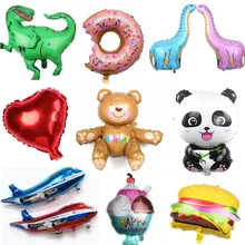 Большие размеры 3D Медведь Панда динозавр пончик мультфильм животных вечерние игрушки Воздушные шары ленты фольги воздушные шары день рождения игрушки для Childre