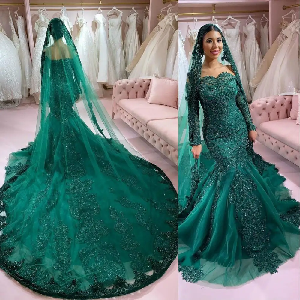 Emerald Green Mermaid Wedding Dresses ...