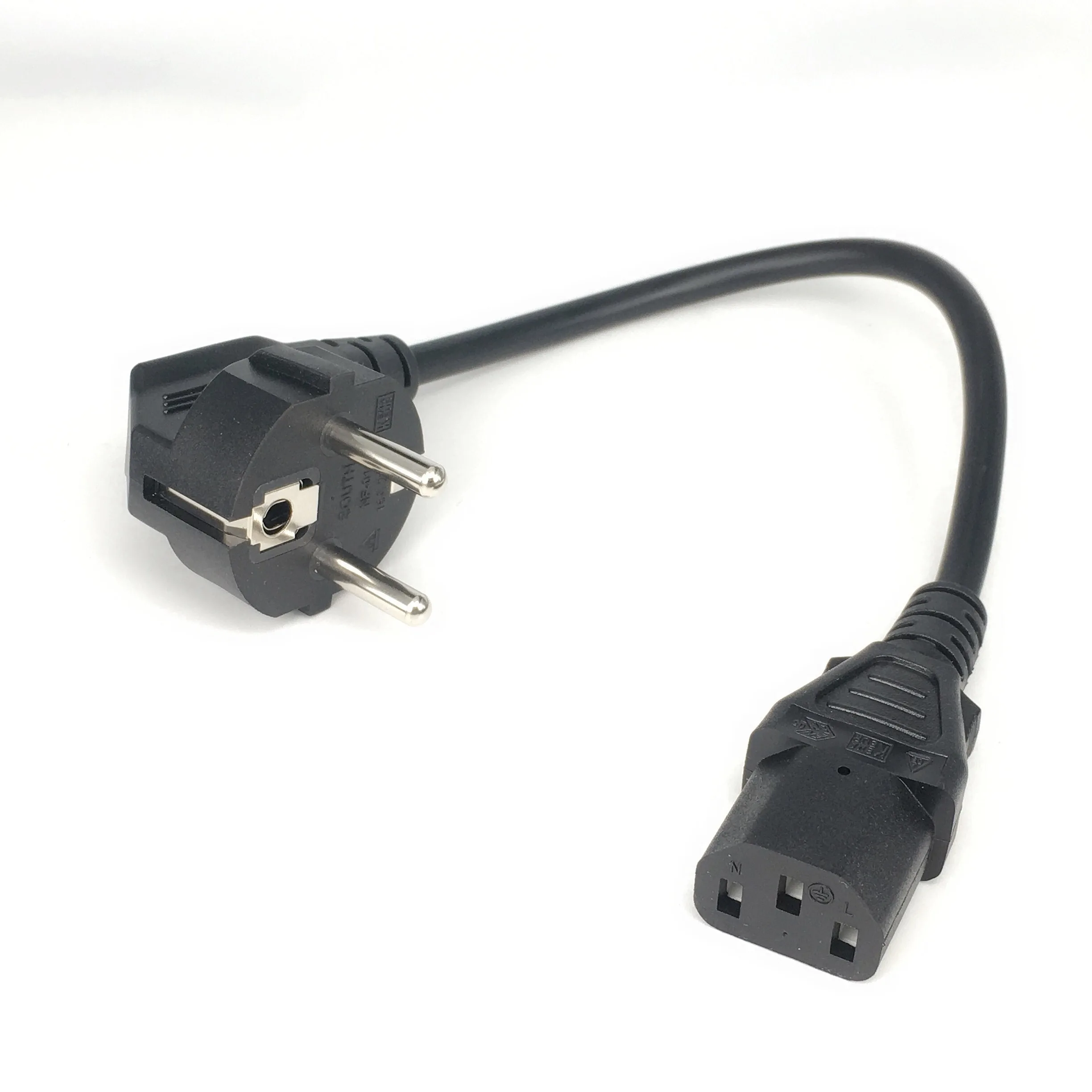CEE7/7 к IEC C13 шнуры питания 10A/16A 250 В H05VV-F 0 75 мм кабель короткий силовой провод Schuko to