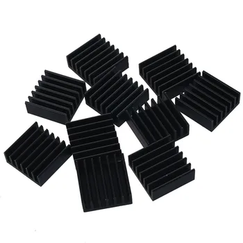

10 x black aluminum radiator cooling body cooling body 14 * 14 * 6 mm