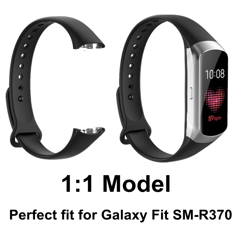 YUEDAER мягкий силиконовый ремешок для samsung Galaxy, подходит для SM-R370, браслет, Замена черного запястья для Galaxy Fit SM R370 полос