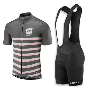 

Cycling Set Morvelo cycling kit Pro team short sleeve Jersey and bib shorts Men's riding top and bottom MTB Road