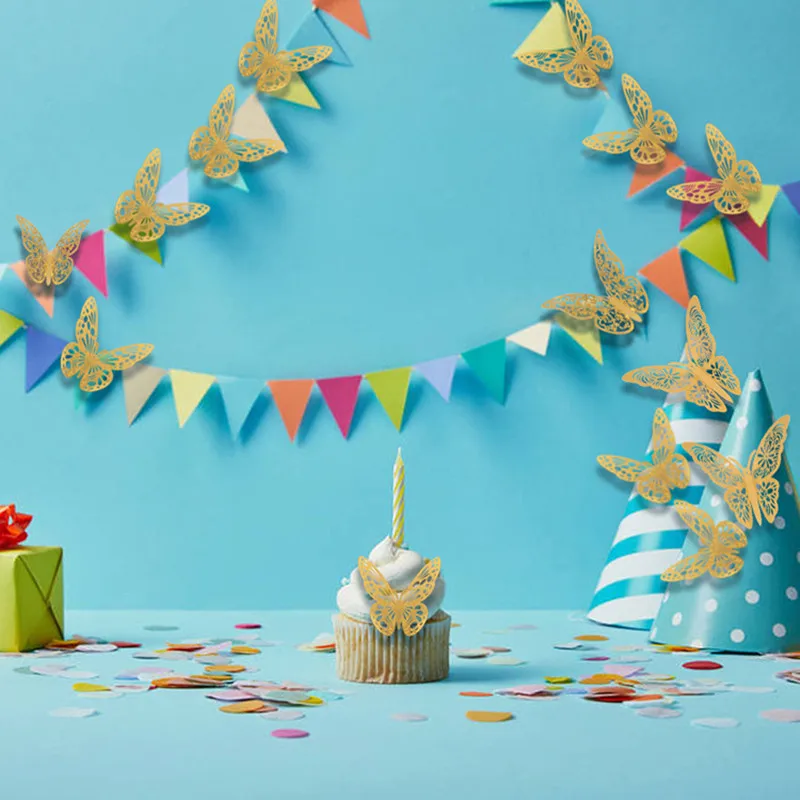 

3D Butterfly Wall Stickers, Home Decor, Festival Party, 36Pcs