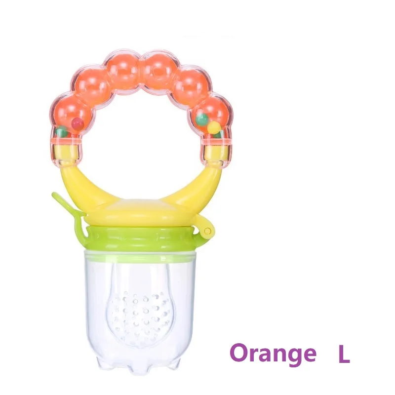 Orange L Для детских бутылочек, соски-пустышки для новорожденных соска свежие Ниблер для кормления силиконовые детские успокоитель младенцев фруктовое зубное кольцо кормушка для пустышки - Цвет: Orange L