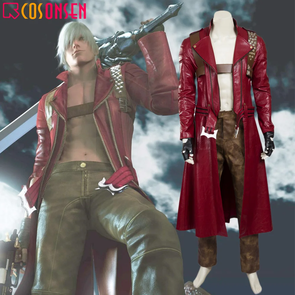 

Dante Cosplay Costume Men's DMC Costume Deluxe Outfit Adult Halloween Cosplay Costume Jacket COSPLAYONSEN