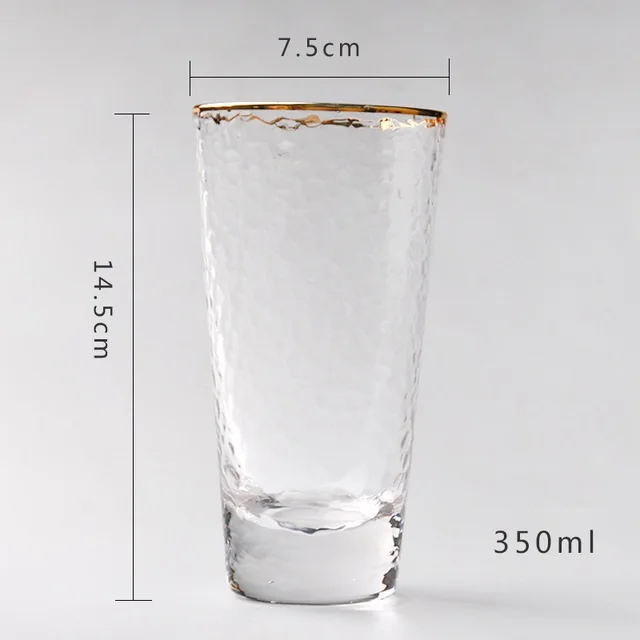 tall 350ml Ins горячее золото живопись молоток тон стеклянные чашки воды Сокосодержащие напитки чашки чая стакан из прозрачного стекла серии Ho использовать набор посуды - Цвет: tall 350ml