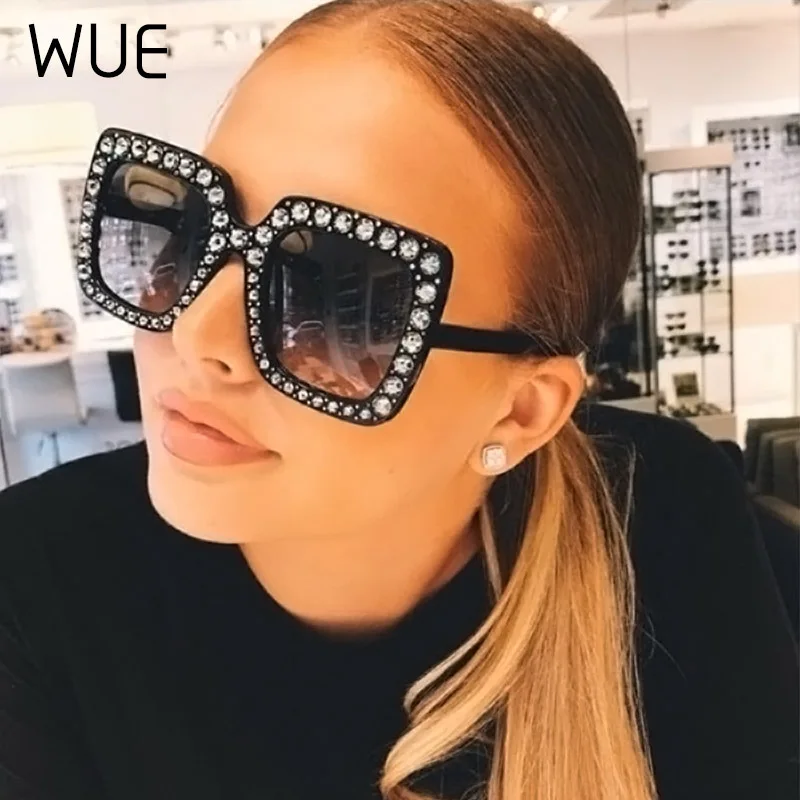 Женские большие солнцезащитные очки WUE брендовые дизайнерские квадратные со