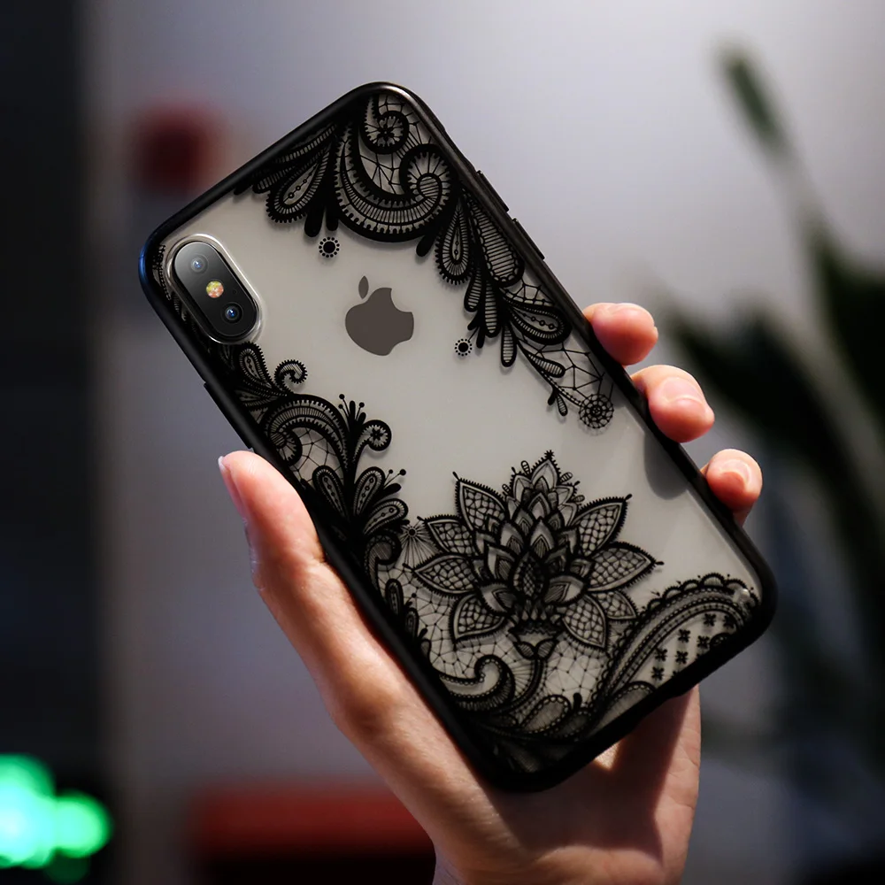 KISSCASE Lace Flower Phone Case For iPhone 11 Pro Max 7 8 X XR XS MAX Soft TPU Cases 6 6S Plus Back Covers Funda |
