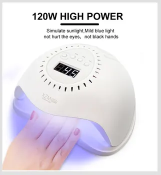 

LKE 120W UV LED Nail Lamp For All Gels Polishing 42LEDs Nail Dryer With Sensing LCD Display Manicure Ice Lamp For Nail Salon