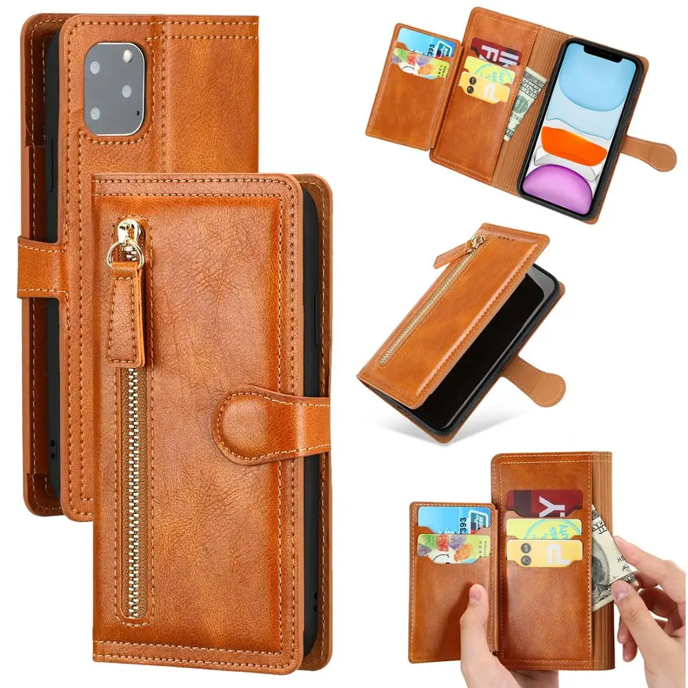 Чехол-бумажник для iPhone 11 Pro MAX X XS XR 6 6s 7 8 Plus SE 2020 кожаный | Мобильные телефоны и