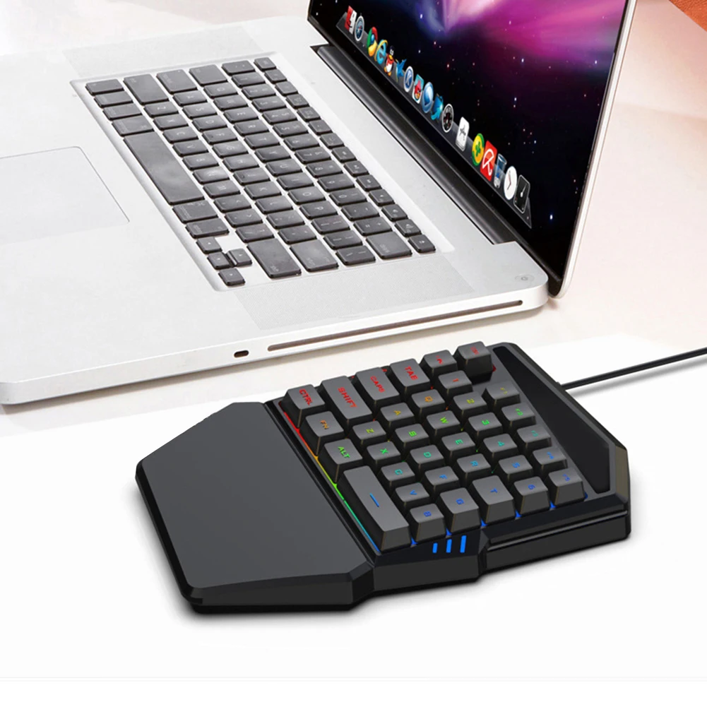 Мини эргономичная 35 клавиш Подсветка USB с одной рукой игровая клавиатура Клавиатура для ПК