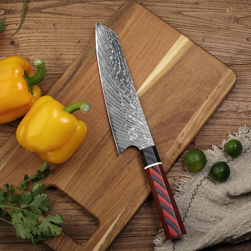 Профессиональный нож Kiritsuke с рукояткой G10 шеф повар из дамасской стали VG10 67 слоев