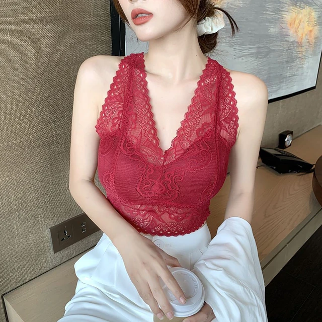 Women's Cotton Underwear Tube Tops Sexy Solid Color Top Fashion Push Up  Comfort Brassiere Female Rimless V-Neck Tank Up Lingerie - AliExpress