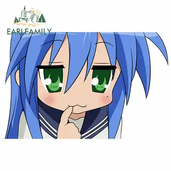 

EARLFAMILY 13cm x 8.4cm For Lucky Star Scratch-Proof Car Stickers Waterproof Decal 3D Funny Sunscreen Decals Decoration