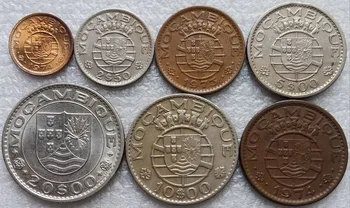 

Set 7Pcs Portuguese Mozambique Escudo Coins Africa Original Coin Good Condition for Collection Used