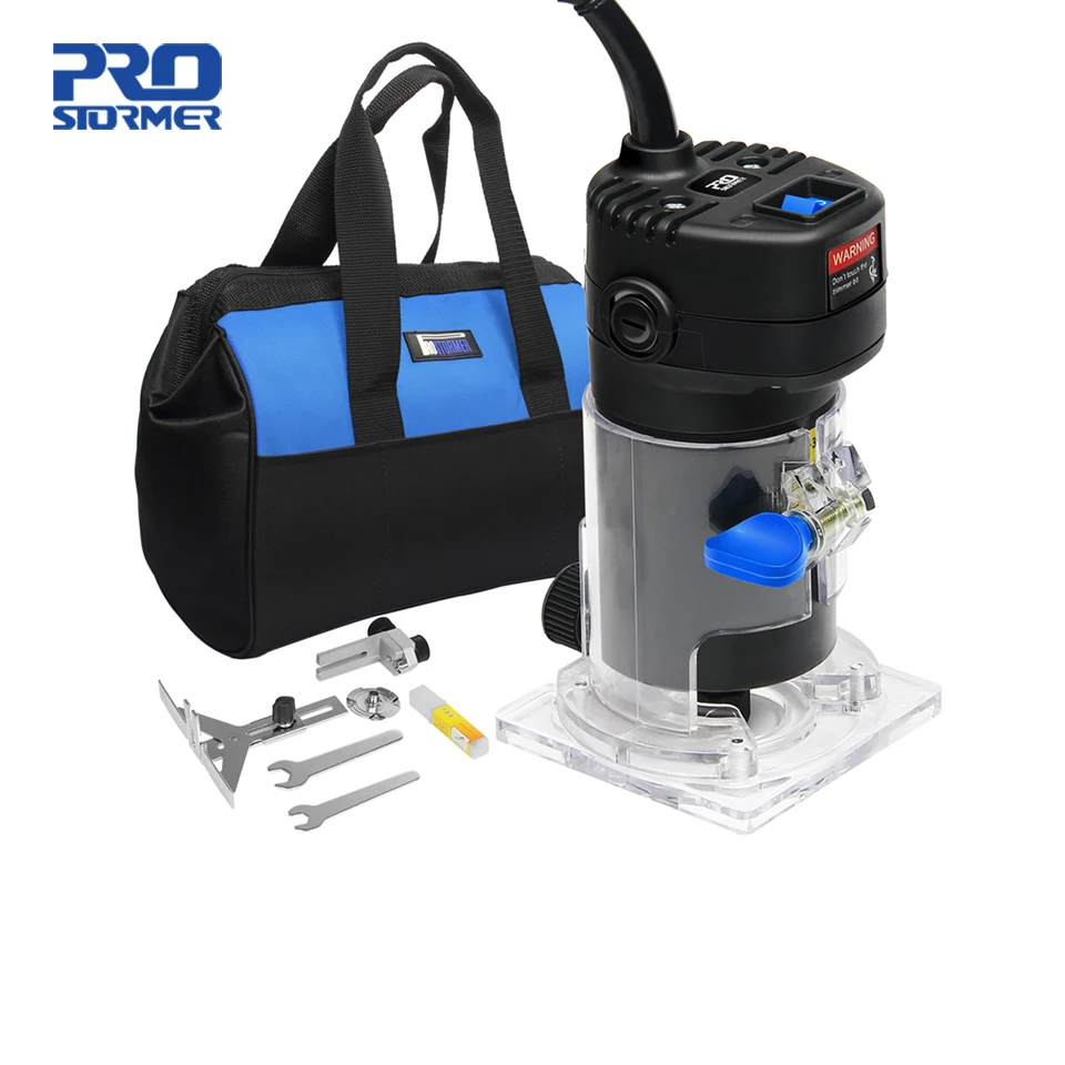 

PROSTORMER Electrical Router Trimmer Machine Woodworking Power Tools Hand Carving Machine Electrical Tools for Renovation Team