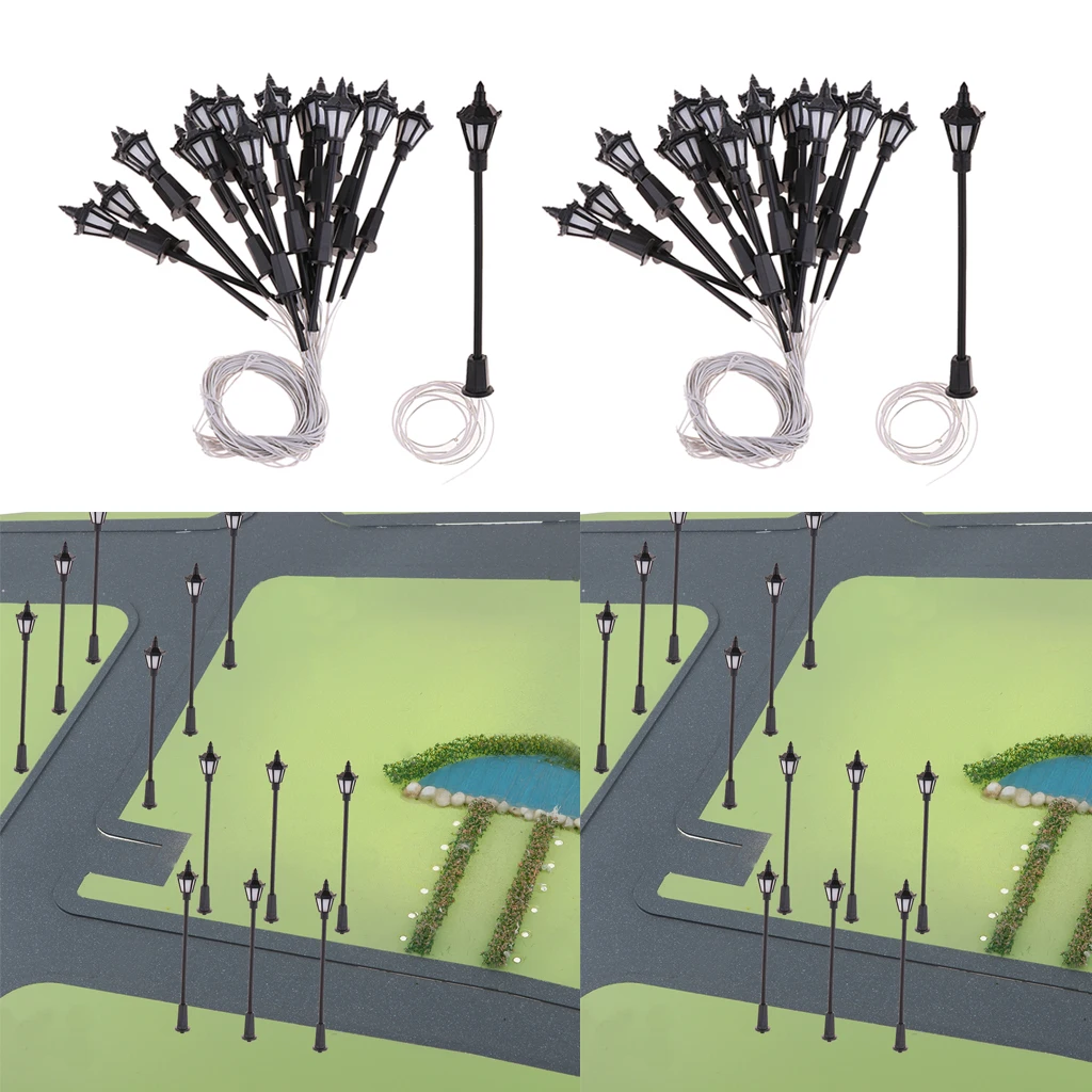 40 Pieces LED Street Lamps Street Lighting for Railway Model Making