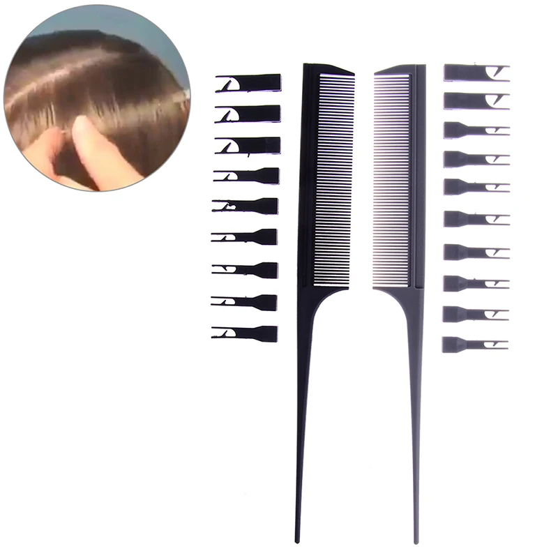 

2 Side Hair Dyeing Comb Head Massage Adjustable Sectioning Weaving Cutting Brush Professional Hair Care Coloring Styling Tool