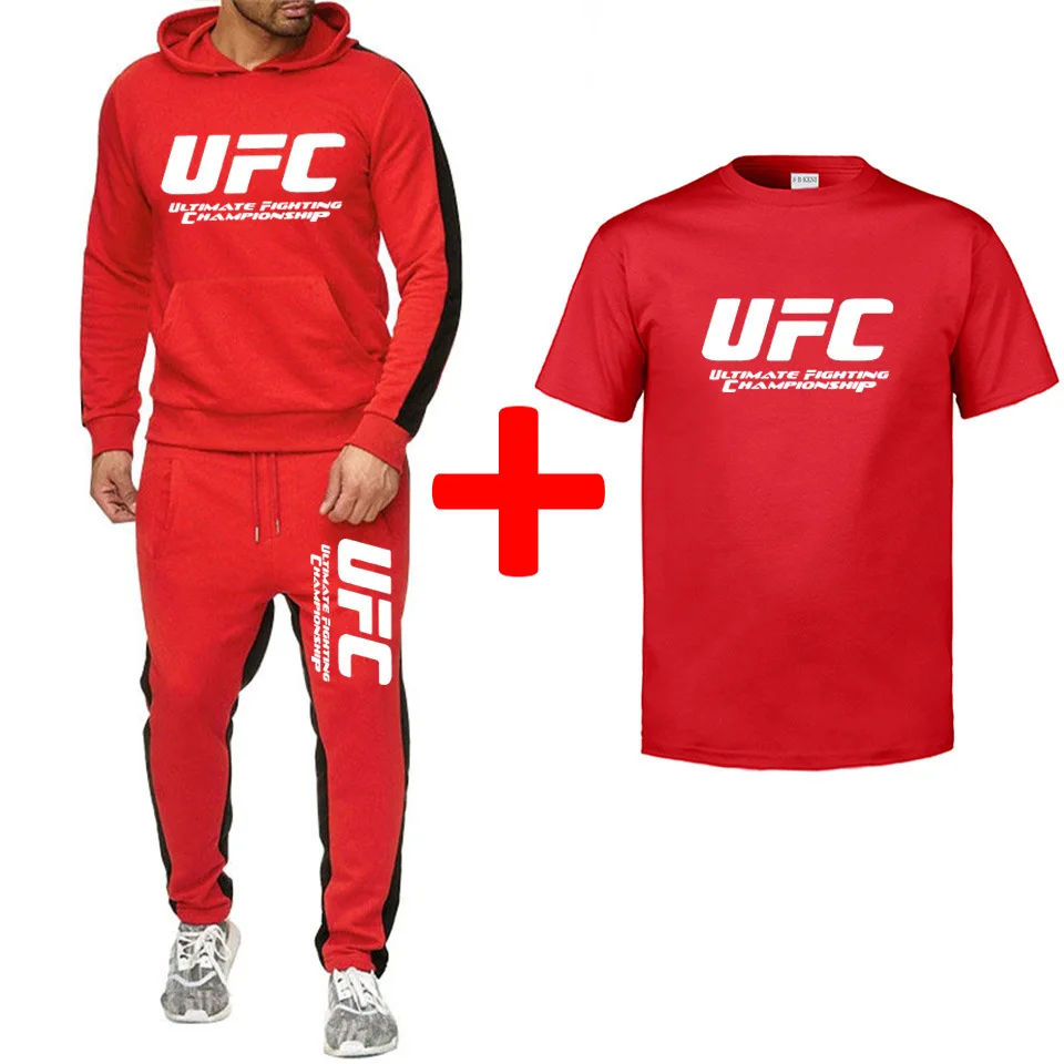 UFC Ultimate Fighting Game/Спортивная Повседневная Толстовка+ спортивные штаны+ футболка; комплект из 3 предметов; флисовая толстовка с капюшоном