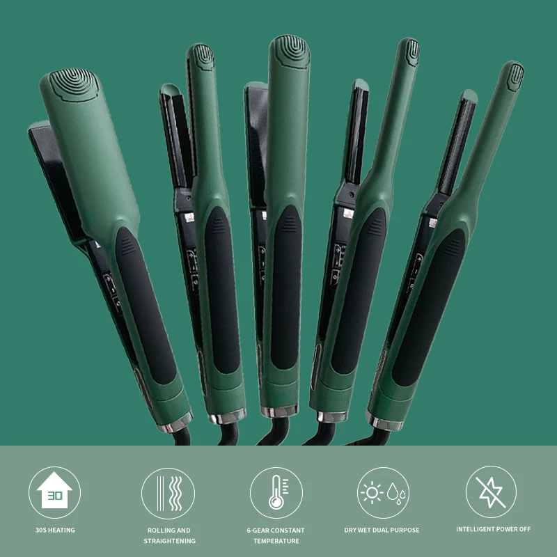 Professional Hair Straightener Temperature Adjustment Ceramic Heating Plate Salon Styling Tool