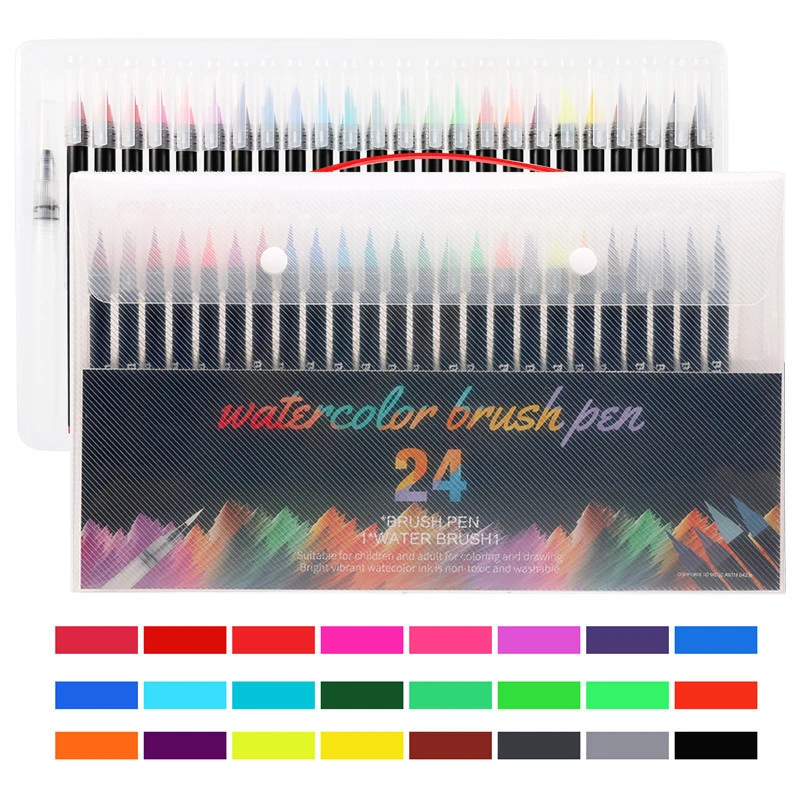 

48 Color Soft Head Watercolor Brush Pens Art Marker Pens for Drawing Coloring Books Manga Calligraphy School Supplies Stationery