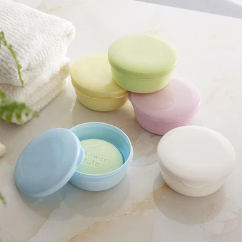 

Soap Box Creative Travel Sealing Soap Box Portable Round Handmade Soap Soap Box Double Plastic Bathroom Soap Box