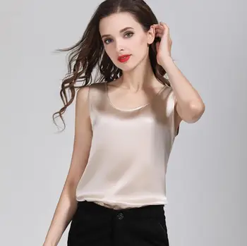

Quality 100% Pure Silk Classical Tank Top Camisole Sleeveless Vest Shirt Ym005