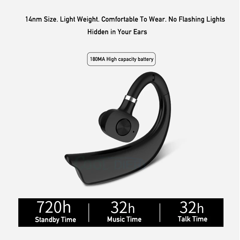 COOL DIER стерео беспроводные Bluetooth наушники с крючком бизнес гарнитура с микрофоном Handsfree музыкальные наушники для iPhone samsung