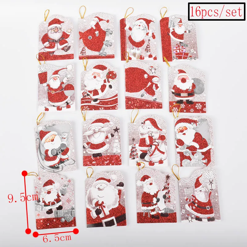 A(16PCS) 16 шт./компл. Рождественская открытка прекрасный Санта-Клаус поздравительные открытки с новым годом открытка для счастливого XMS - Цвет: A(16PCS)