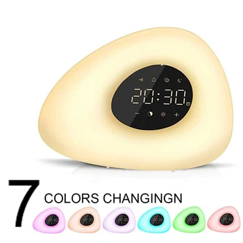 

Wake-Up Light Bedside Snooze Alarm Clock Touch Sensor Morning Wake Up Clock RGB 7 Colors Lamp LED Night Light Table Decoration