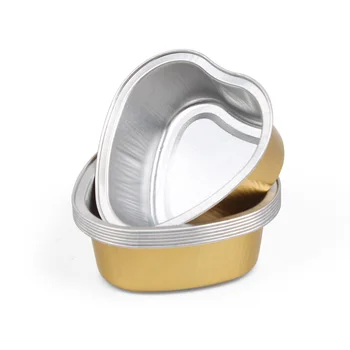 

1/5/10pcs Heart Shape Melting Wax Beans Bowl Aluminum Gold Foil Depilatory Hard Wax Pellet Waxing Bowl Hair Removal Tool