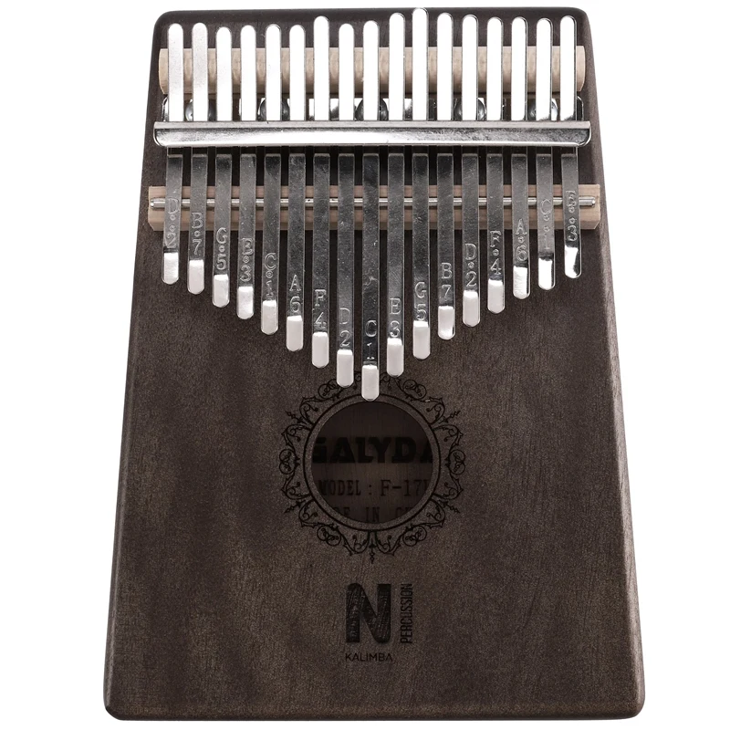 

17 Keys Kalimba Sun Flower Thumb Piano Mahogany Wood Finger Piano Musical Instrument with Tuner Hammer Storage Box