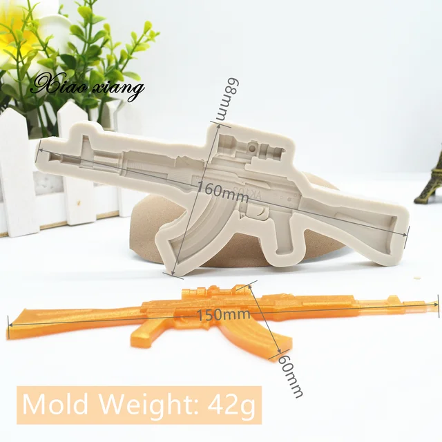 Luyou Ak47 3D -S Fegyver Szilikon Gyanta Formák Torta Fondant Penészek Díszítő Szerszámok Sütési Kiegészítők Fm1034 - Image 2