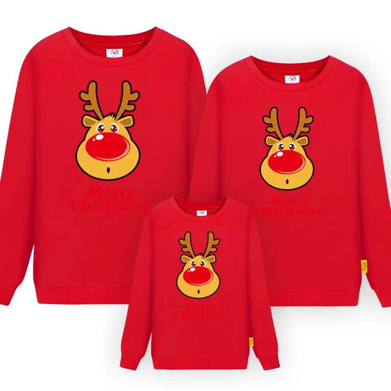 Комплект одинаковой одежды для пар «Jargazol» Рождественские фуфайки с оленями, осенняя одежда «Мама и я» семейная одежда для папы и сына