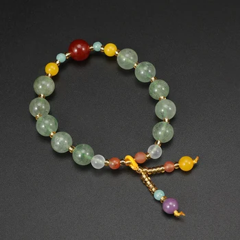 

Shuangsheng 2019 Natural 10mm Green hair quartz Women's Bracelet Bohemian Beaded Bracelet High Jewelry Girl's Gift