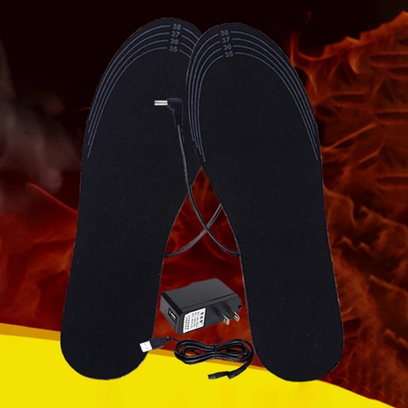Линия передачи данных+ стельки для мужчин и женщин; Новинка; USB; с электропитанием; плюшевые меховые стельки; зимняя теплая стелька с подогревом; унисекс