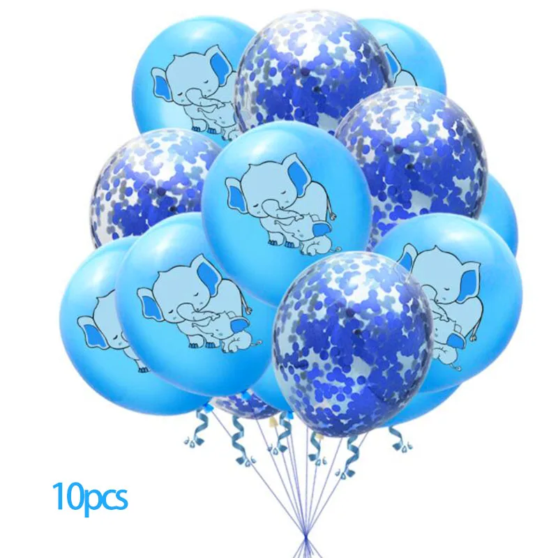 10pcs Вечерние туфли для маленьких мальчиков; аксессуары для новорожденных; украшение для крещения, дня рождения; голубой поднос со слоном; Рождественское украшение - Цвет: 10pcs