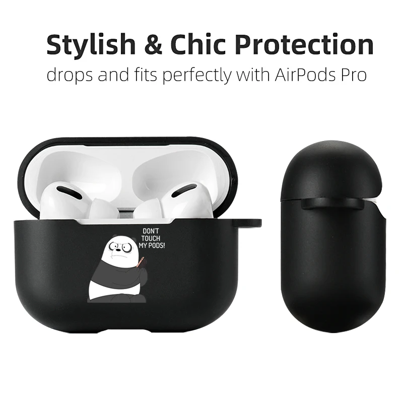 Case For Apple Airpods Pro Cases Slogan Simple Text Dont Touch Airpods 3 2 Silicon Black Earphone Cover For Air pod Pro Capa Bag