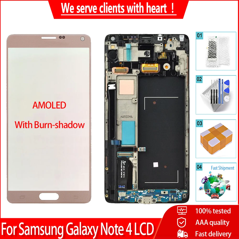 ЖК-дисплей 5 7 дюйма для Samsung Galaxy Note 4 N910 N910C N910A N910F N910H дисплей с сенсорным экраном