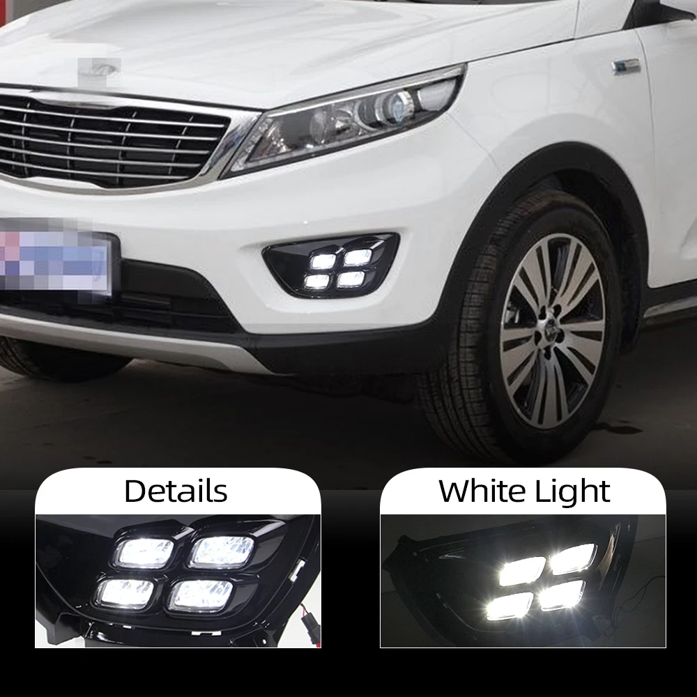 Автомобильный мигающий 2 шт. 12 В ABS светодиодный фонарь для KIA Sportage R 2014 2015 DRL
